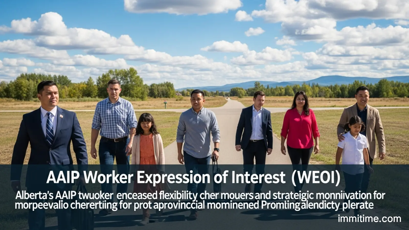 A graphic illustrating the process of editing an Alberta Advantage Immigration Program Worker Expression of Interest (WEOI) online form, showing a pen icon over a digital document.