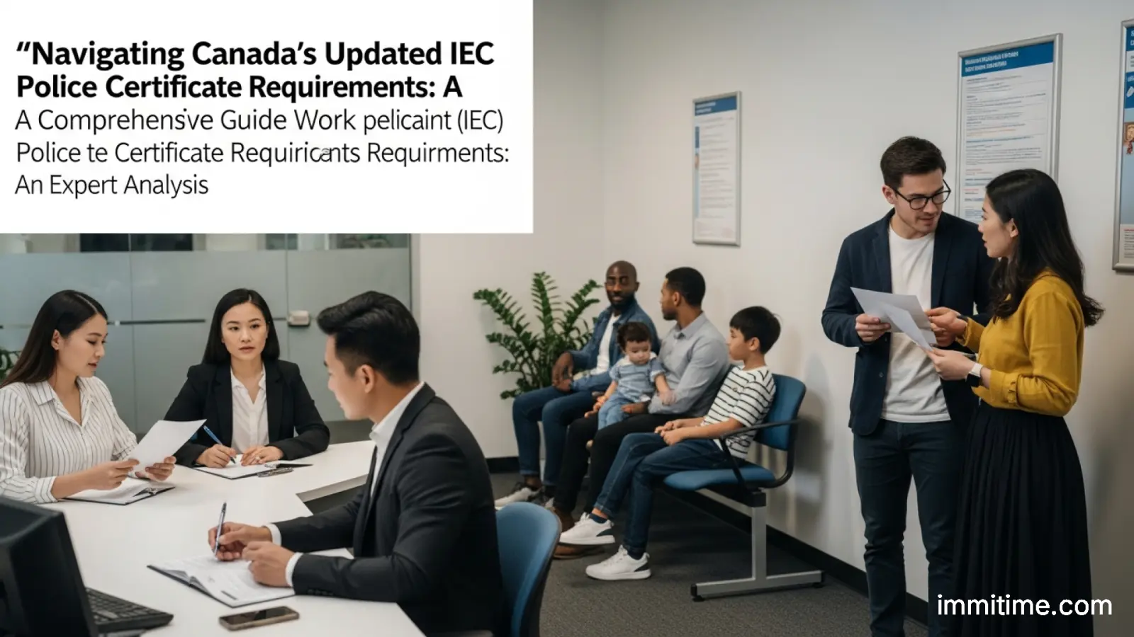 Diverse young people against a backdrop of the Canadian flag, representing international youth mobility and the International Experience Canada (IEC) program.