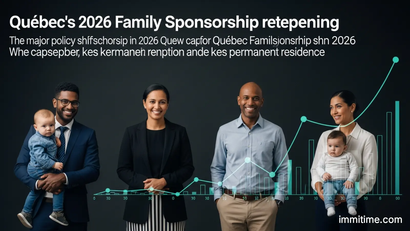 A diverse family group reviewing immigration documents together, symbolizing the preparation for Quebec's 2026 family sponsorship re-opening and new caps.