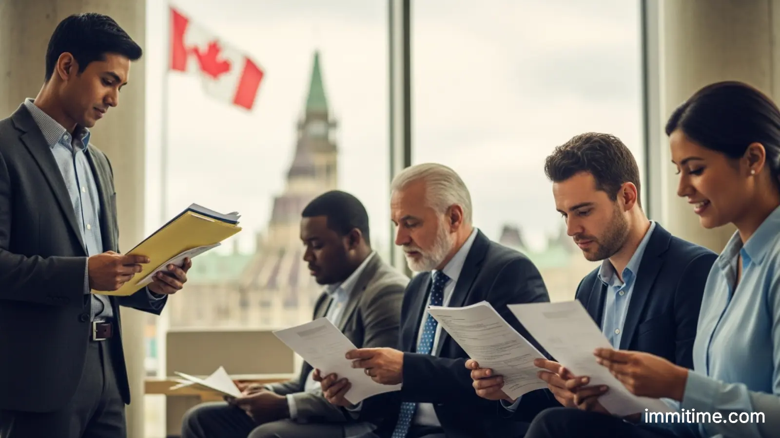 A checklist of documents required for a Canadian permanent residence application, including passports, work letters, and language tests.