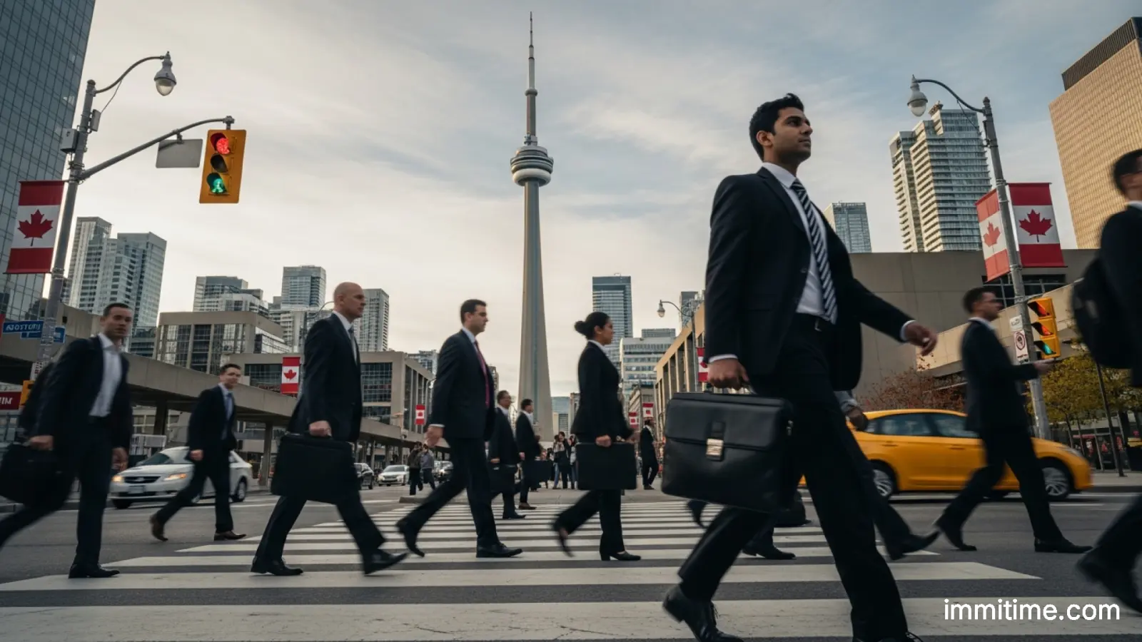 An infographic showing the link between pre-landing job offers and higher post-landing wages for Canadian immigrants.