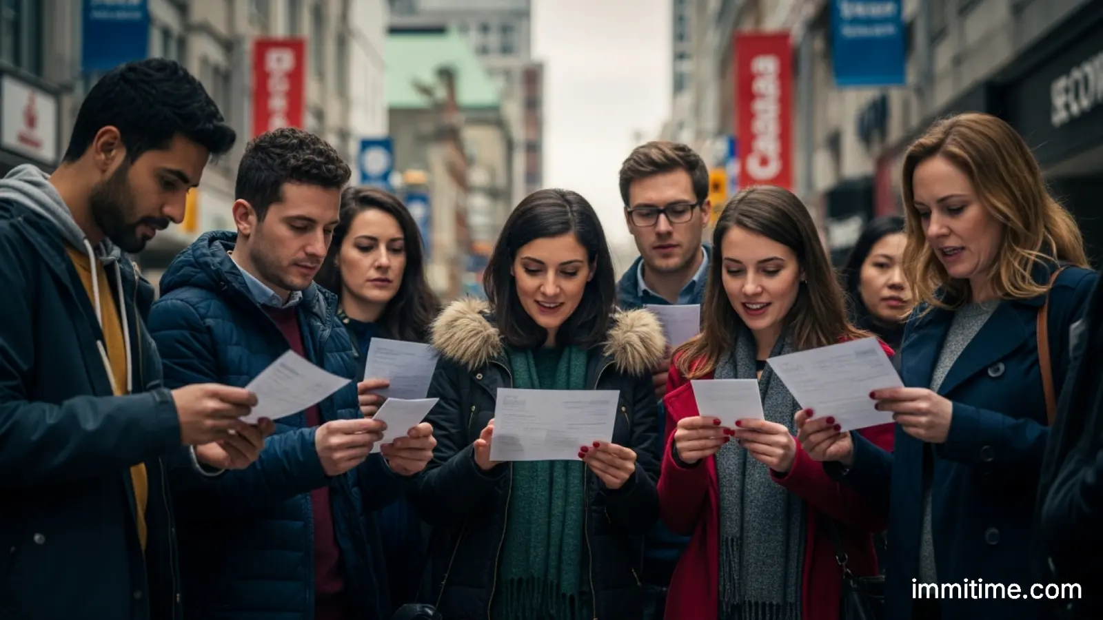 A diverse group of individuals consulting with a regulated Canadian immigration consultant, representing the vital role of professional advice in navigating complex immigration laws.