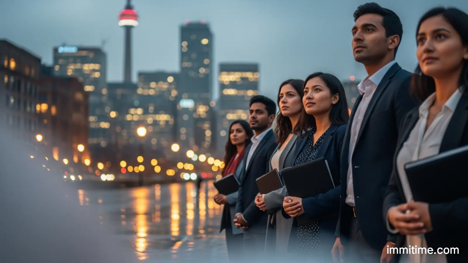 A person taking a standardized language proficiency test, symbolizing the critical importance of high scores for Canadian immigration.
